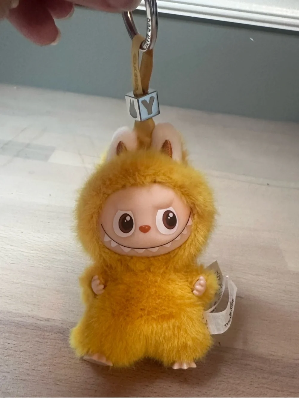 Yellow Labubu (Y) Keychain - Popmart